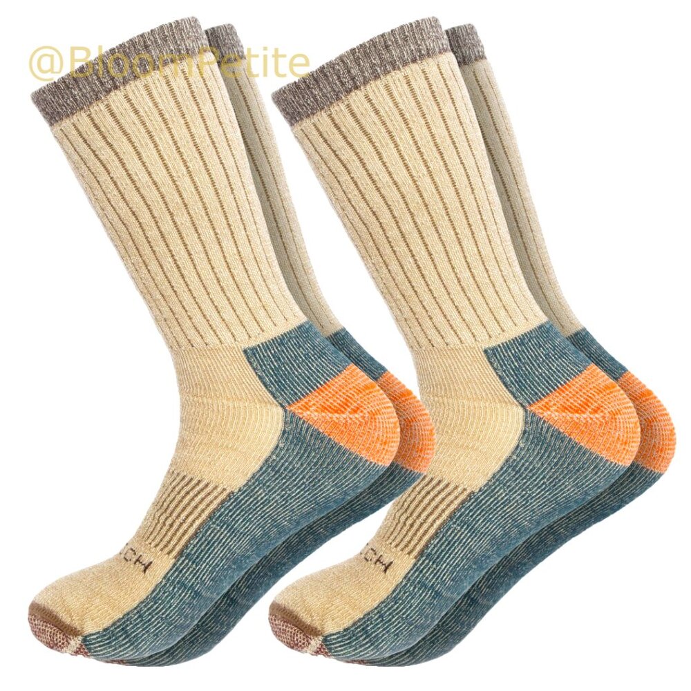 Merino Wool Hiking Socks, Crew Length with Padded Arch Support